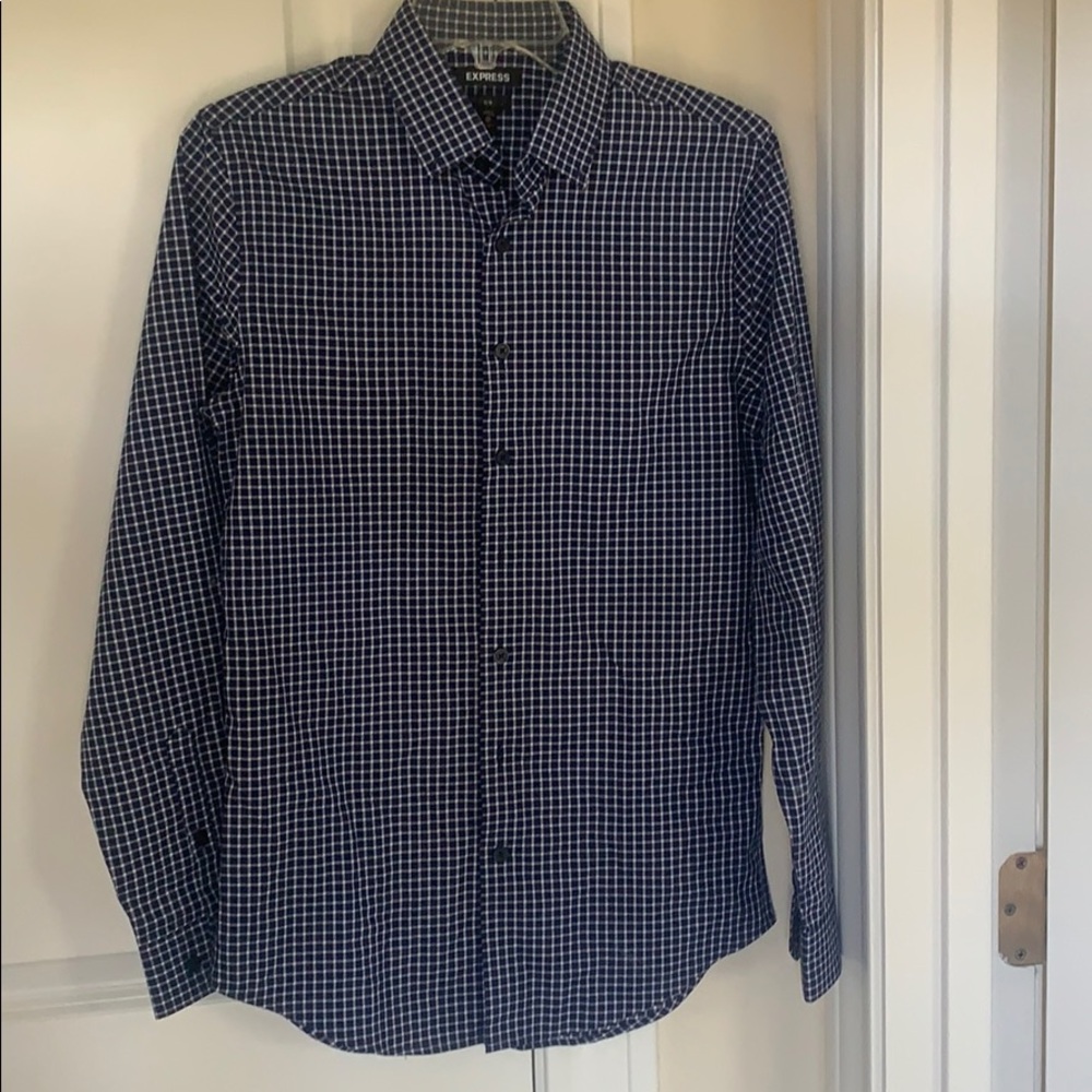 Express Men’s Navy Button Down Shirt Size XS NWOT